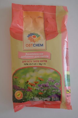 Гранульоване добриво для квітів Ostchem,NPK 15-7-15, 1 кг